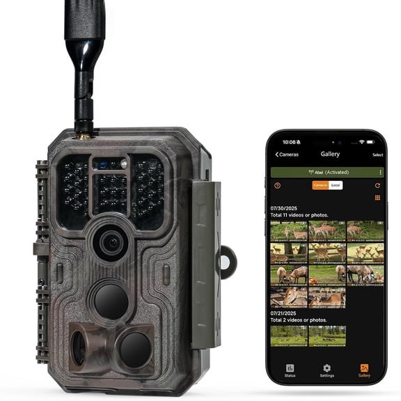S950 Cellular Trail Camera, 2025 Upgrade with Shared Data Plans, 4G LTE for AT&T/Verizon/T-Mobile, App Control, 48MP Photo, 1296P Video, Night Vion, Camera Sha, for Wildlife