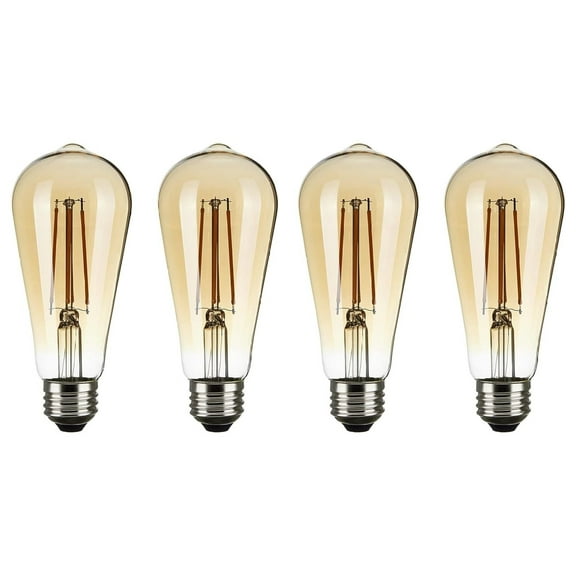 S9579/04 ST19 Vintage LED Filament Light Bulb, 6.5W, 2000K, 4-Pack
