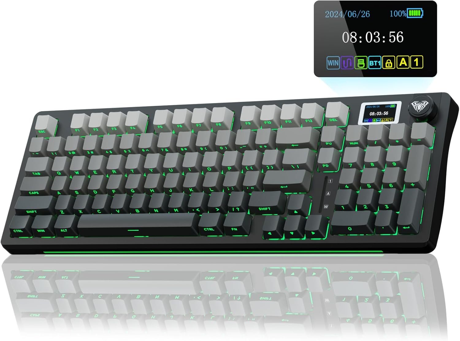 Screen Keycaps S98 Mechanical Keyboard with Screen & Knob,2.4GHz/-C/BT5.0 Hot ...