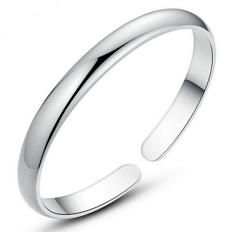 S999 Silver Open End Sterling Silver Bangle Bracelet for