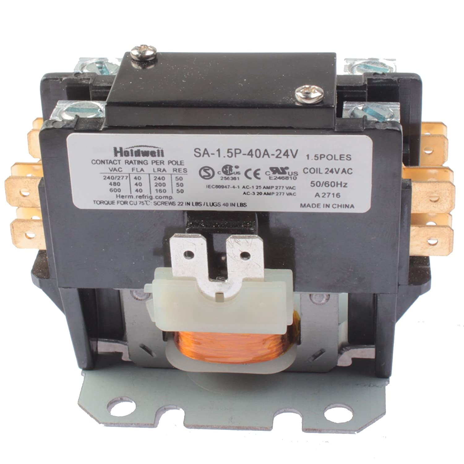 SA-1.5P-40A-24V 1 Pole Normally Open Double Make with shunt 40 Amp 24V ...