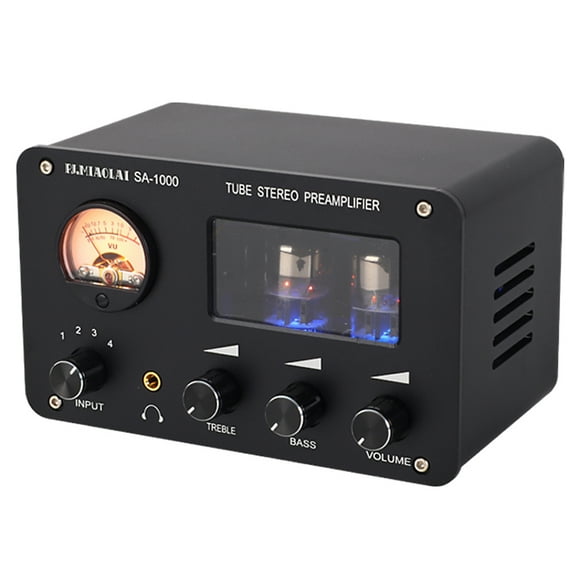 SA-1000 Audiophile Tube Preamplifier Audio Electric Tube Amplifier 4 Inputs 2 Outputs Audio Interfaces Lossless Audio Switching Amplifier Built-in 5532 Chip