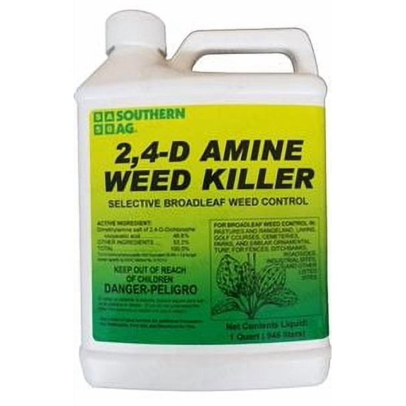 Southern Ag 2,4-D Amine Weed Killer Herbicide 1 Quart for broadleaf weed control