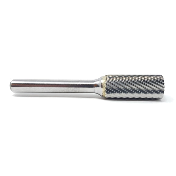 SA-4 Single Cut Cylindrical 7/16" x 1" Carbide Burr Bur Tool Die Grinder Bit 1/4" Shank