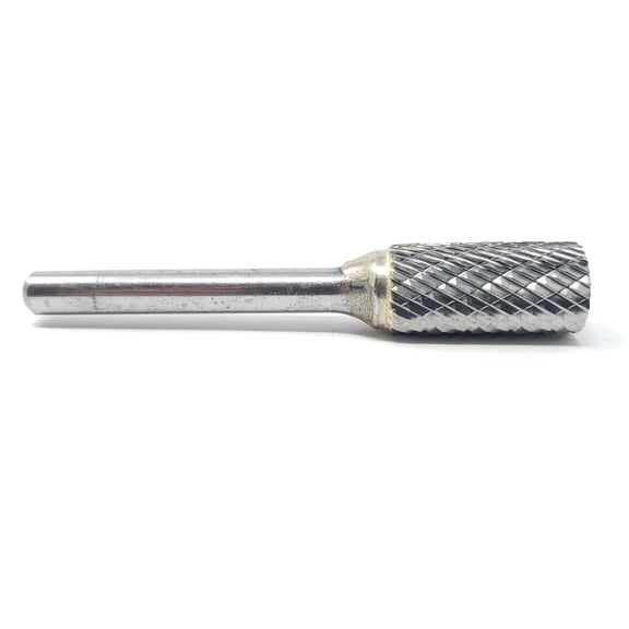 HELONGCO SA-5 Double Cut Cylindrical 1/2" x 1" Carbide Burr Bit, 1/4" Shank