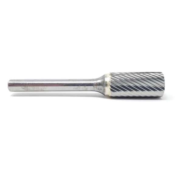 HELONGCO SA-5 Single Cut Cylindrical 1/2" x 1" Carbide Burr Bit, 1/4" Shank, 1 Piece