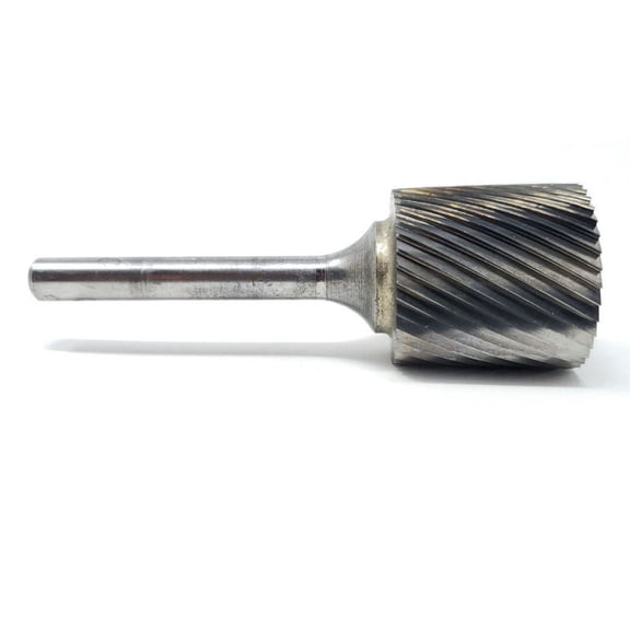 HELONGCO Single Cut Cylindrical 1" x 1" Carbide Burr Bur Tool, 1 Piece