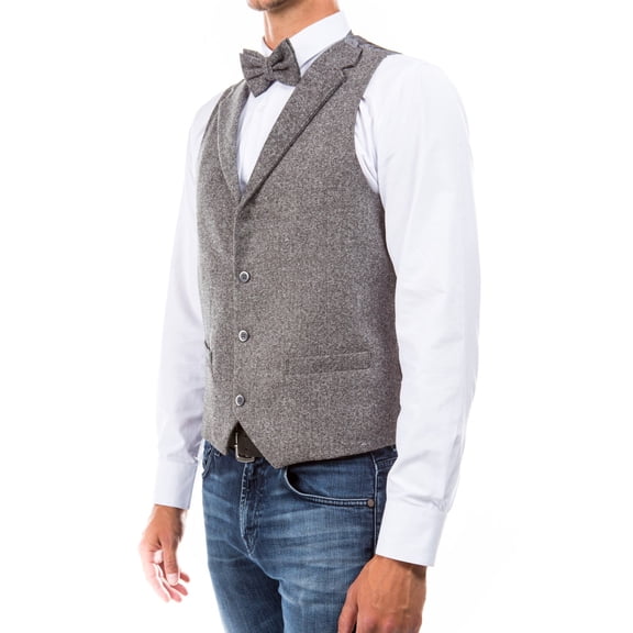 SA Hybrid Fit Tweed Collared Vest, Grey