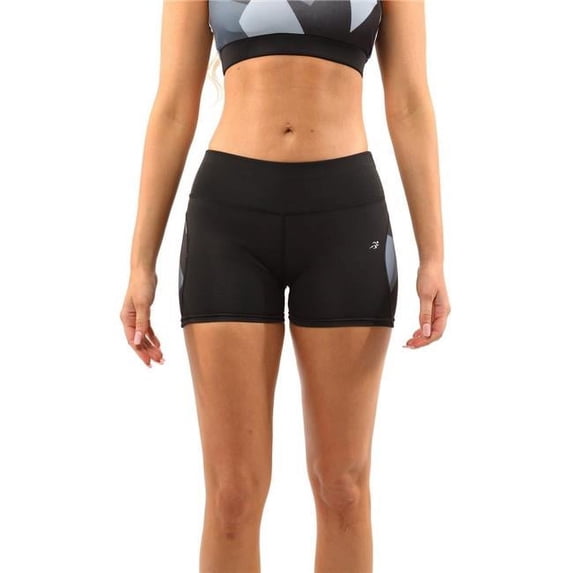 SA-XIASHO5032-GRY-BLK-M Bondi Shorts for Women, Black & Grey - Medium