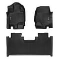 thumbnail image 1 of SA0167-B0199 Custom Fit 2 Row Floor Mats Liner Set - SuperCab with 1st Row Bench Seat for 2015-2022 Ford F-150, Black, 1 of 1