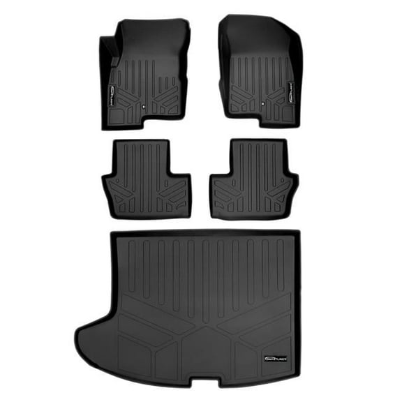 SA0263-B0263-D0263 Custom Fit 2 Rows Floor Mats & Cargo Liner Set for 2007-2017 Jeep Patriot, Black