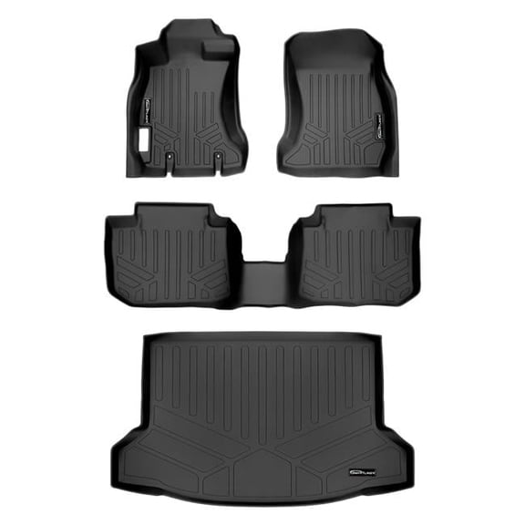 SA0265-B0265-D0265 48 in. Floor Mats 2 Rows & Cargo Liner Set for 2013-2017 Subaru Crosstrek, Black