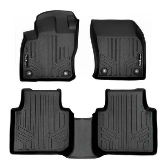 SA0270-B0270 Custom Fit 2 Row Floor Mats Liner Set for 2018-2023 Volkswagen Tiguan - All Models, Black