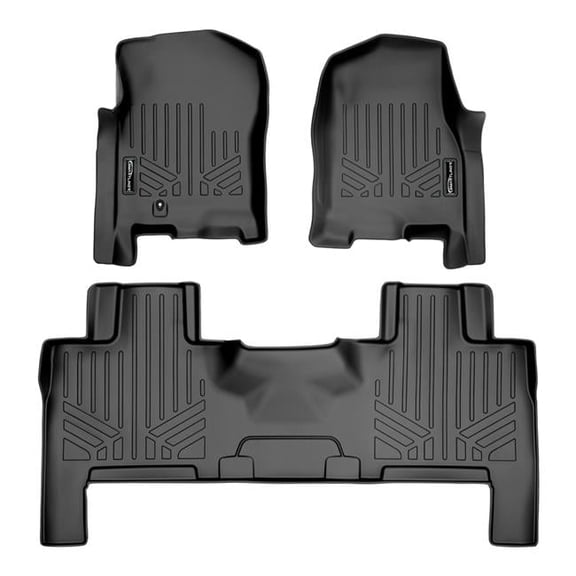 SA0346-B0183 2 Row Floor Mats Liner Set for 2007-2010 Ford Expedition, Black