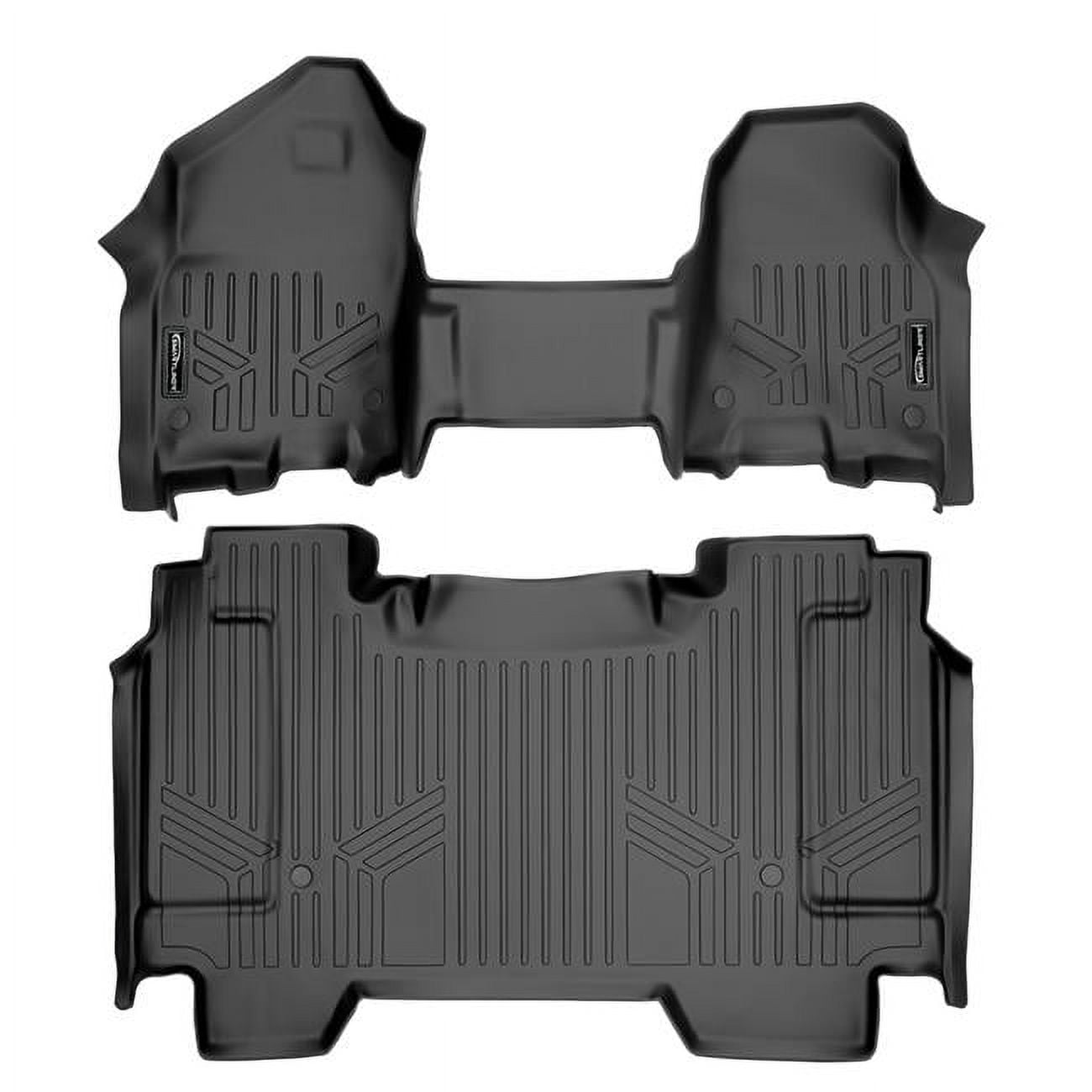 SA0373B0369 2 Row Crew Cab Floor Mats Liner Set with First Row Bench Seat Without Rear