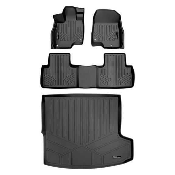 SA0398-B0398-D0398 Custom Fit 2 Rows Trunk Floor Mats & Cargo Liner Set for 2019-2021 Acura RDX - All Models, Black