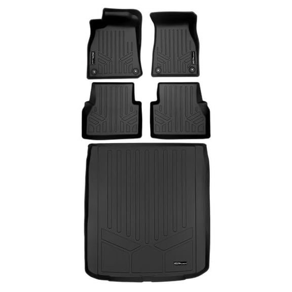 SA0557-B0557-D0558 All Weather Custom Fit 2 Row Floor Mats & Cargo Liner Set for 2019-2022 Audi A7 & S7, Black