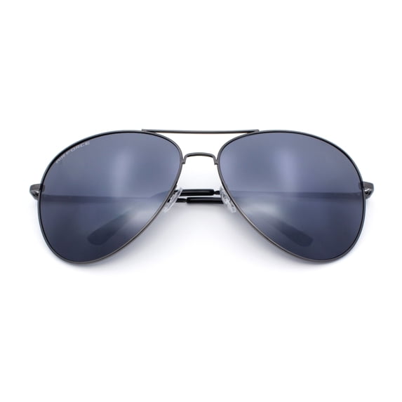 SA106 Airforce Mens Oversize Classic Officer Metal Rim Aviator Sunglasses / Gunmetal Frame - Solid Black Lens