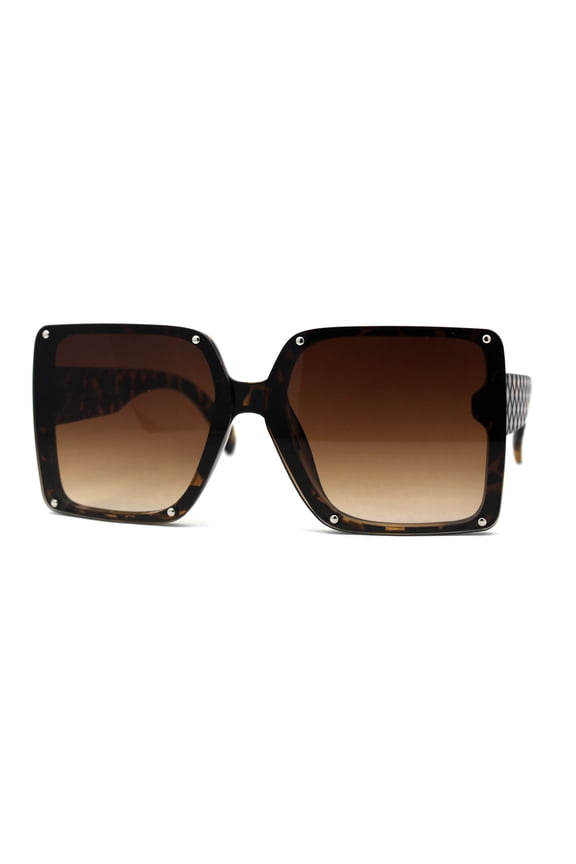 Classy 90s Designer Butterfly Metal Stud Plastic Chic Sunglasses Tortoise Brown