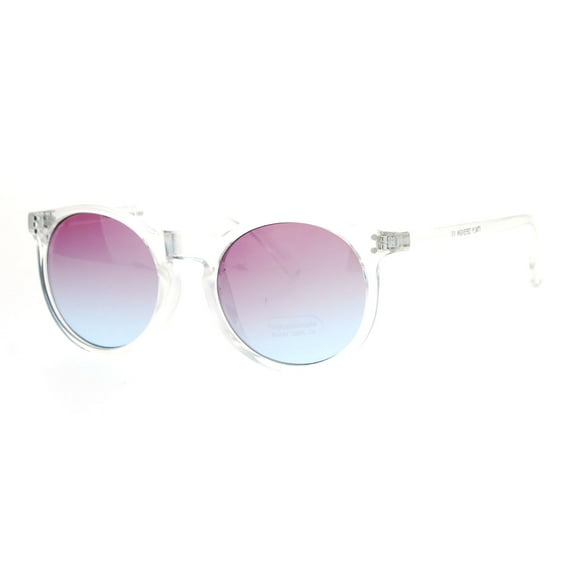 SA106 Clear Frame Oceanic Color Lens Plastic Keyhole Sunglasses Purple Blue