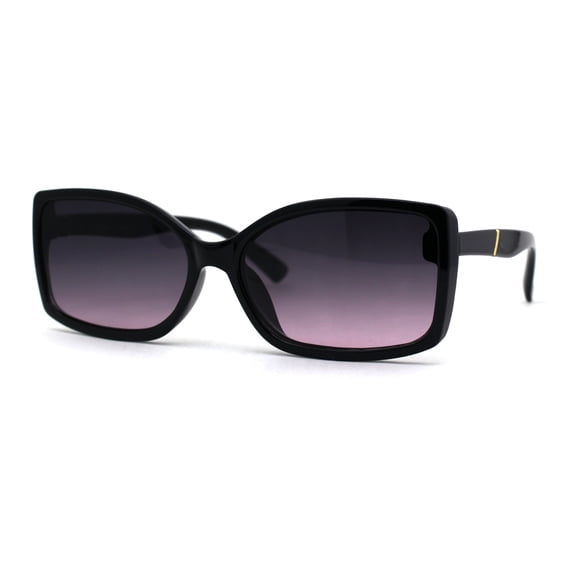 SA106 Diva Classic 90s Designer Rectangular Plastic Chic Sunglasses Black Pink Smoke