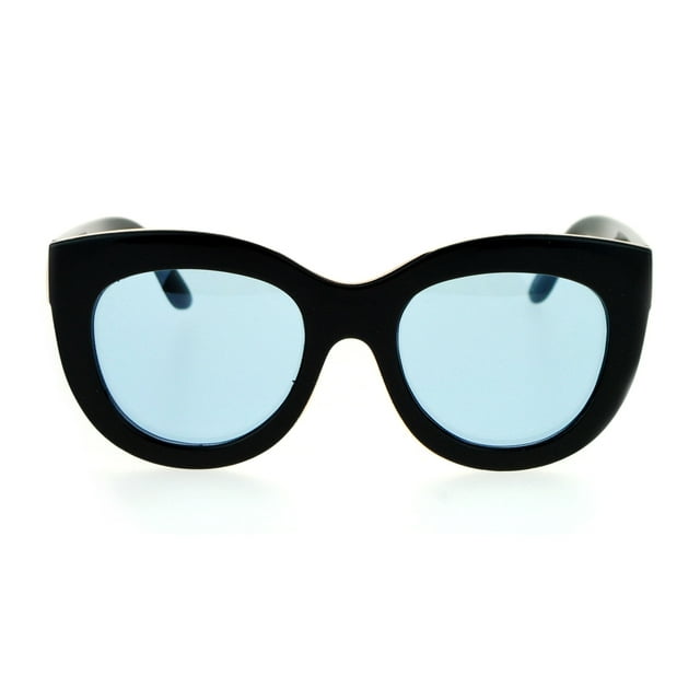 SA106 Diva Thick Plastic Oversize Cat Eye Womens Sunglasses Black Blue