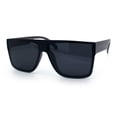 thumbnail image 1 of SA106 Flat Top Polarized Sunglasses for Men Square UV400 Thick Frame Woodgrain Temple Dark Brown Wood Arms, 1 of 6