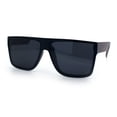 thumbnail image 1 of SA106 Flat Top Polarized Sunglasses for Men Square UV400 Thick Frame Woodgrain Temple Red Brown Wood Arms, 1 of 6