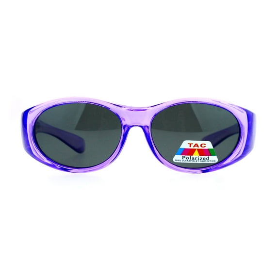 SA106 Girls Thick Frame Polarized Sunglass, Tac Purple