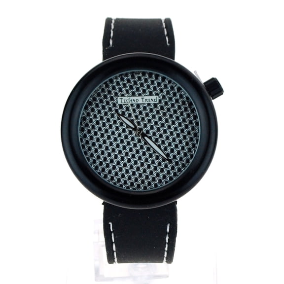 SA106 Hip Hop Minimal Clean Modern Silicone Buckle Band Round Analong Quartz Watch Black