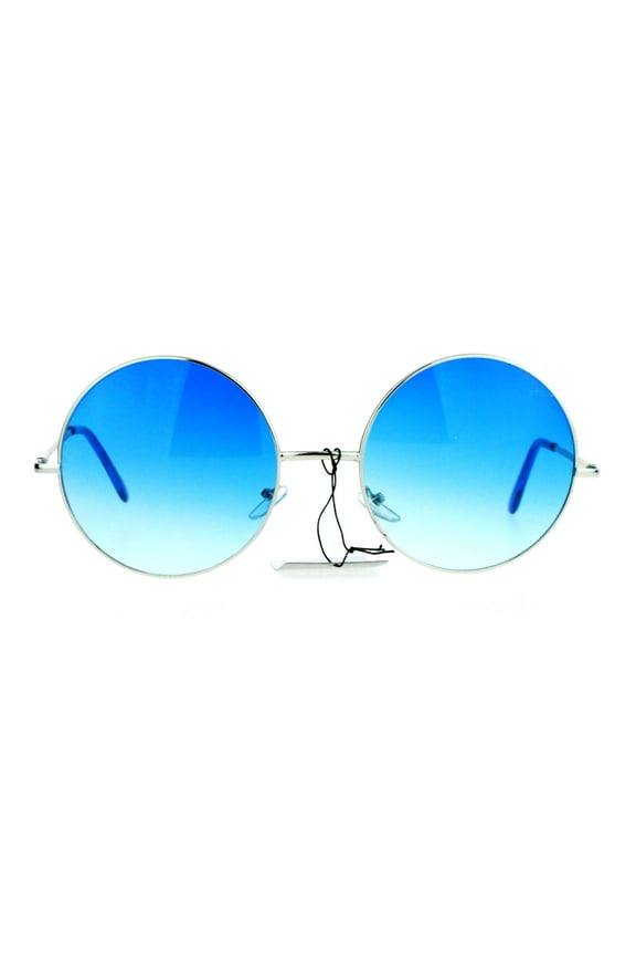 Hippie Oceanic Gradient Large Circle Lens Sunglasses Blue