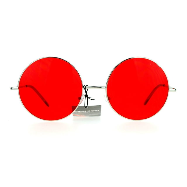 SA106 Hippie Oceanic Gradient Large Circle Lens Sunglasses Red