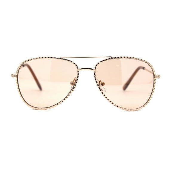 SA106 Kids Girls Bling Luxury Designer Fashion Metal Sunglasses Gold Brown