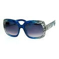 thumbnail image 1 of SA106 Lace Print Rectangular Thick Plastic Butterfly Sunglasses Blue, 1 of 3