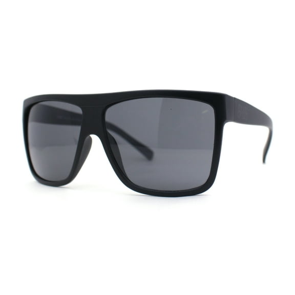SA106 Limo All Black Flat Top Oversize Gangster Rectangle Sunglasses Matte Black