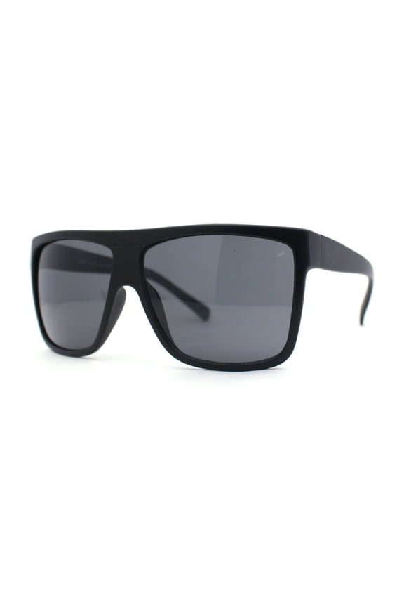 Limo All Black Flat Top Oversize Gangster Rectangle Sunglasses Matte Black