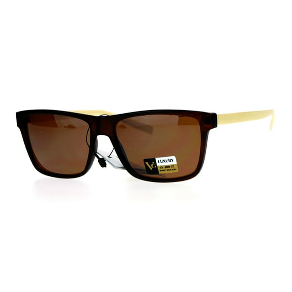 SA106 Luxury Metal Arm Narrow Rectangular Mens Sunglasses All Brown