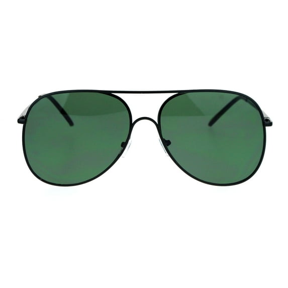 SA106 Mens Expose Lens Classic Flat Top Metal Aviator Sunglasses Gunmetal Green
