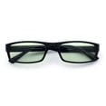 thumbnail image 1 of SA106 Mens Hippie Pimp Color Lens Narrow Rectangular Black Frame Sunglasses Green, 1 of 7