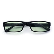 SA106 Mens Hippie Pimp Color Lens Narrow Rectangular Black Frame Sunglasses Green