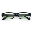 thumbnail image 1 of SA106 Mens Hippie Hustler Color Lens Narrow Rectangular Black Frame Sunglasses Green Lens, 1 of 7