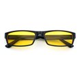 thumbnail image 1 of SA106 Mens Hippie Hustler Color Lens Narrow Rectangular Black Frame Sunglasses Yellow Lens, 1 of 7