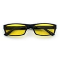 thumbnail image 1 of SA106 Mens Hippie Pimp Color Lens Narrow Rectangular Black Frame Sunglasses Yellow, 1 of 3