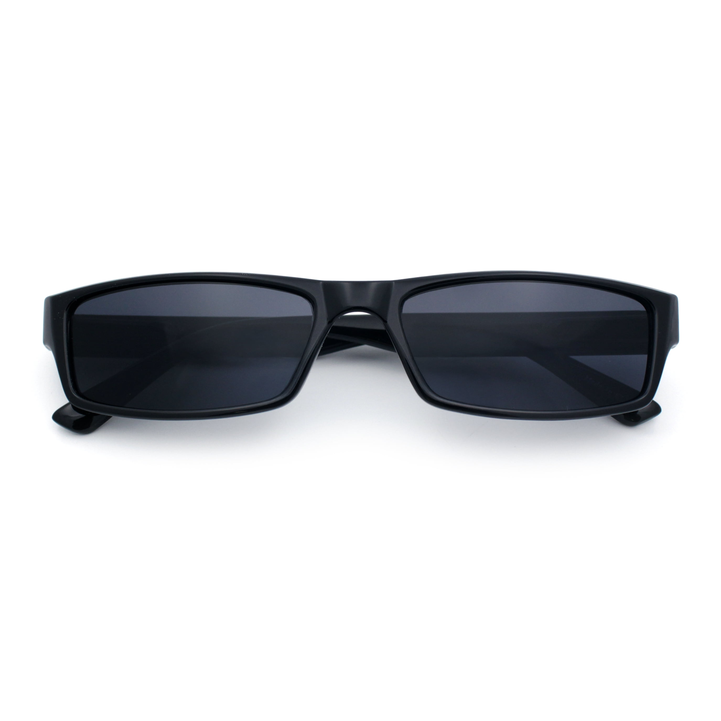 SA106 Mens Hippie Hustler Color Lens Narrow Rectangular Black