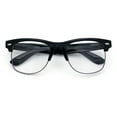 thumbnail image 1 of SA106 Mens Hipster Half Horn Rim Clear Lens Geek Fashion Eyeglasses Black Gunmetal - Clear, 1 of 8