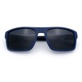 thumbnail image 1 of SA106 Mens Polarized Flat Top Square Sunglasses Matte Finish Rectangular UV400 Anti Glare Driving Matte Navy Frame - Black Lens, 1 of 6