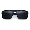 thumbnail image 1 of SA106 Mens Polarized Flat Top Square Sunglasses Matte Finish Rectangular UV400 Anti Glare Driving Shiny Black Frame - Black Lens, 1 of 6