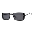 thumbnail image 1 of SA106 Mens Rimless Luxury Square Rectangle Ornate Metal Rim Sunglasses All Black, 1 of 4
