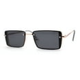 thumbnail image 1 of SA106 Mens Rimless Luxury Square Rectangle Ornate Metal Rim Sunglasses Gold Black, 1 of 4