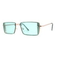 thumbnail image 1 of SA106 Mens Rimless Luxury Square Rectangle Ornate Metal Rim Sunglasses Gold Green, 1 of 4